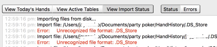 Errores en importación