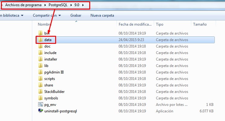 Localizar carpeta SQL