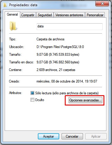 Propiedades de carpeta